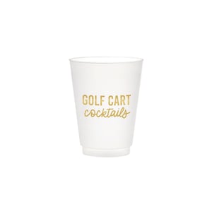 Golfkar cocktails witte plastic bekers 6 kt | Frost Flex golfbekers, decor golffeest, verjaardag golf, babyshower golf, babyshower Par-Tee