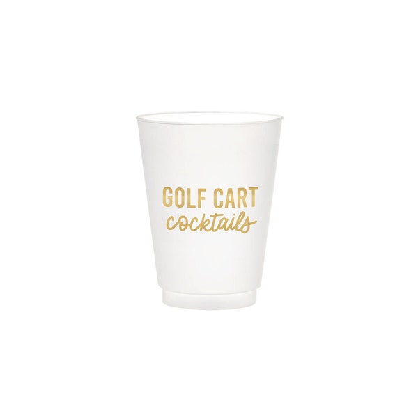 Golf Cart Cocktails White Plastic Cups 6ct | Frost Flex Golf Cups, Golf Party Decor, Golf Birthday, Golf Baby Shower, Par-Tee Baby Shower