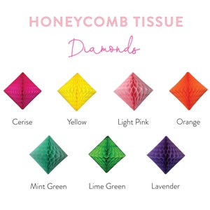 Honeycomb Tissue Diamonds 12" | Birthday Party | Honeycomb Decorations | Wedding Decor | Baby Shower | Bridal Shower | Tissue Paper Backdrop
