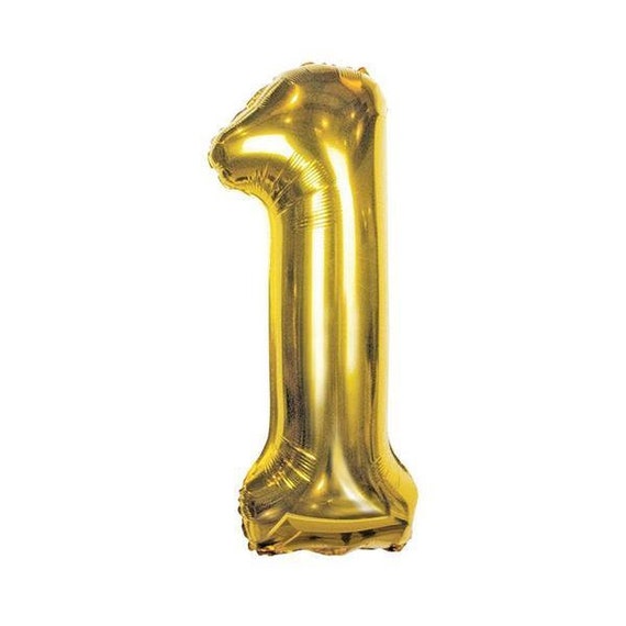 Gold Number 1 Balloon 34" | First Birthday Party | Giant Number Balloon | New Year's Eve Photo Booth | Graduation Party | Anniversary Decor Il_570xn
