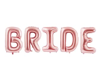 Rose Gold Bride Balloon Banner (34in letters) – Bachelorette Party & Bridal Shower Decor