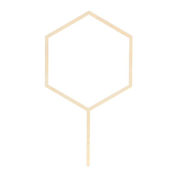 Wooden Hexagon Cake Topper | Botanical Baby Shower Cake | Rustic Wedding Cake Topper | Wooden Anniversary Cake Decor | Valentine Cake Topper Il_570xn