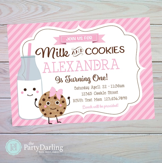 Milk And Cookies Birthday Invitation | Cookies and Milk Party | Cookie Birthday Party | Digital Invitation | The Party Darling Il_570xn