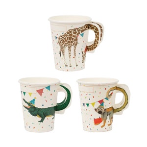 Party Safari Tiere Pappbecher 8ct | Wild One Safari Geburtstag | Zwei Wilder Dschungel Geburtstag | Zoo Geburtstag | Es ruft alle Party Animals Geburtstag