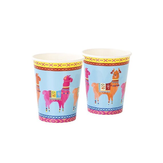 Llama Party Cups | Boho Party Cups | Llama Baby Shower | Boho Llama Party | Pack of 8 Paper Cups Il_570xn