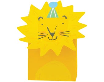Lion Party Treat Bags 12ct – Animal Birthday Favor Bags