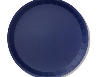 True Navy Blue Paper Lunch Plates 10ct | Navy Tableware | Bridal Shower | Baby Shower | Party Decorations | Large Round Paper Plates