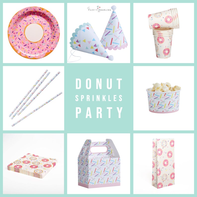 Donut Happy Birthday Banner 8.5ft Donut First Birthday Party Two Is Sweet Birthday Donut Grow Up Party Decor Donut Birthday Sign image 3