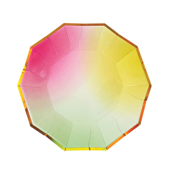 Pastel Ombre Paper Plates 7" | Unicorn Party Plates | Pack of 8 Meri Meri Paper Plates Il_570xn