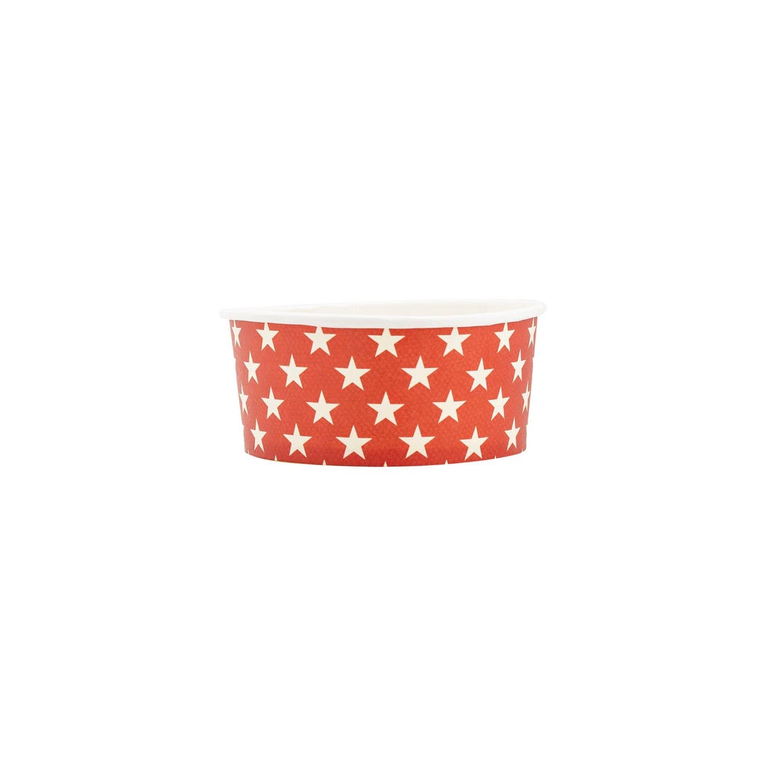Red & Cream Stars Ice Cream Sundae Paper Cups 12ct | 4th of July Party ...