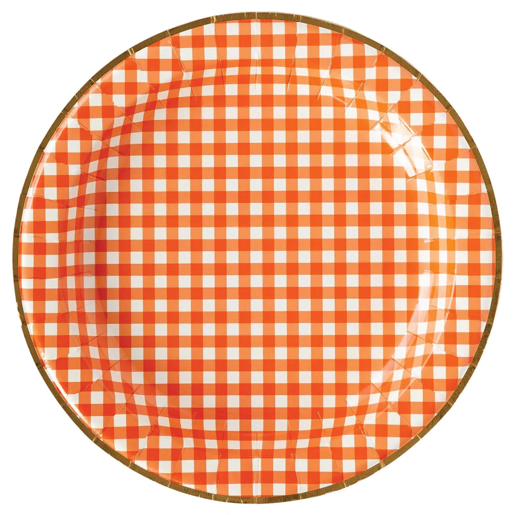Harvest Orange Gingham Check Dinner Plates 8ct Farmhouse Thanksgiving Plates Thanksgiving Table Autumn Baby Shower