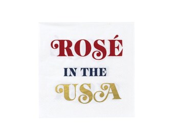 Rosé in the USA Napkins (20ct) – Patriotic Summer & July 4th Party Decor