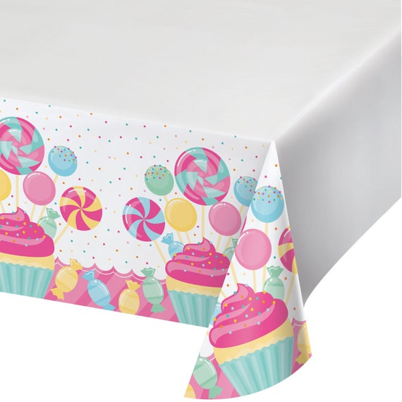 Candy Shop Plastic Table Cover | Candy Shop Birthday Party | Candy Land Christmas Decor | Sweet Shoppe Decorations | Reusable Tablecloth Il_570xn