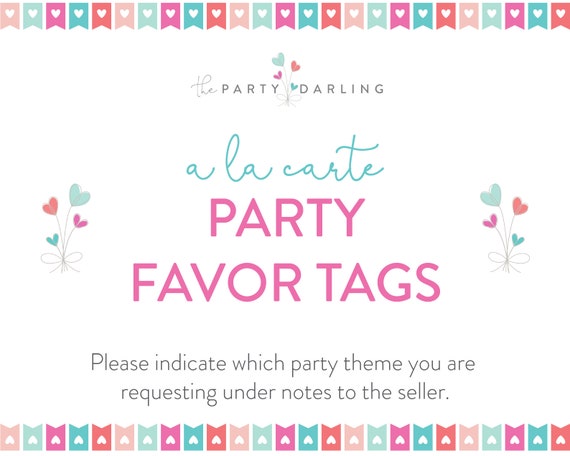 Party Favor Tags | Party Favors | Printable A La Carte | Party Printables | Party Decorations | Party Decor | Custom | The Party Darling Il_570xn