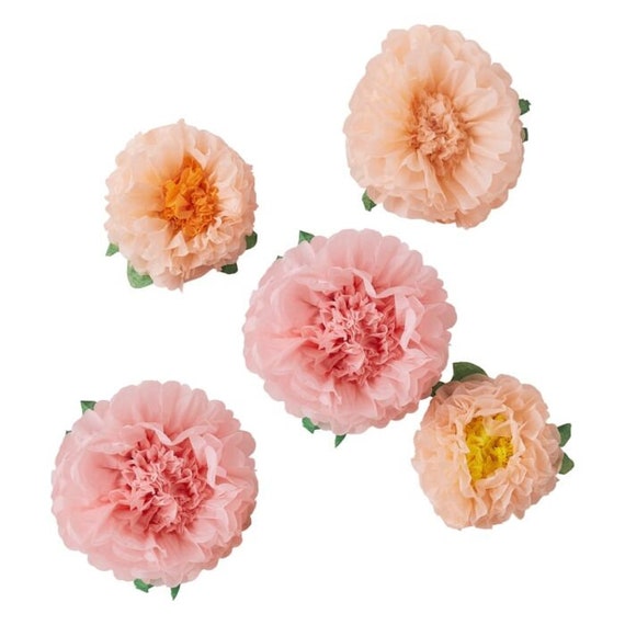 Tissue Paper Flower Decorations 5pc | Mother's Day Brunch | Floral Party Decor | Floral Bridal Shower | Spring Tea Party | Floral Backdrop Il_570xn