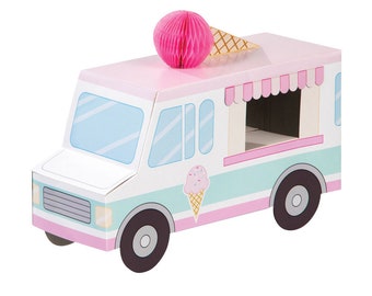 Ice Cream Truck Centerpiece | Ice Cream Party Decor | Girls Birthday Party | Summer Birthday | Ice Cream Bridal Shower Decorations