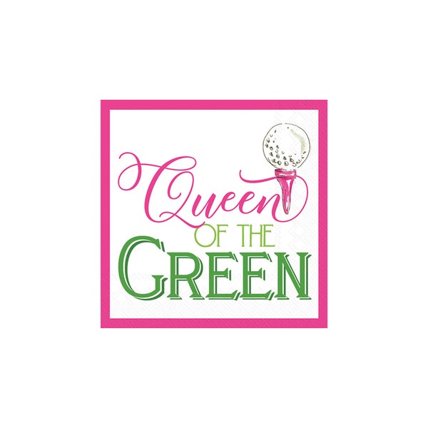Queen of the Green Golf Cocktail Napkins 20ct | Golf Napkins | Golf Party Decor | Golf Birthday | Golf Baby Shower | Par-Tee Baby Shower