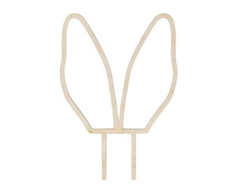 Wooden Bunny Ears Cake Topper | Bunny Baby Shower | Some Bunny First Birthday | Easter Party Decor | Spring Garden Cake Decorations