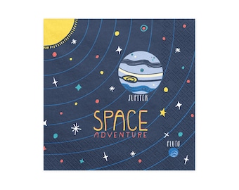 Space Adventure Lunch Napkins | Blast Off Birthday Party | Outer Space Baby Shower | Two The Moon | Out of This World | 20 Paper Napkins