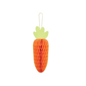 Carrot Honeycomb Decoration 7in | Bunny Baby Shower Decor | Bunny First Birthday Party | Some Bunny is One | Easter Bunny Party Decor