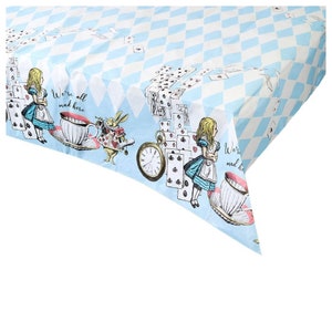 Tovaglia di carta Alice nel Paese delle Meraviglie 47" x 71" / Festa del Tè del Cappellaio Matto / Matrimonio nel Paese delle Meraviglie / Decorazioni Alice nel Paese delle Meraviglie / Compleanno per bambine