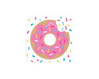 Donut Dessert Napkins 16ct | Donut First Birthday Party | Two Is Sweet Birthday | Donut Grow Up Party Decor | Donut Baby Shower