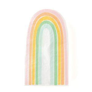 Pastel Rainbow Shaped Lunch Napkins 24ct | Girls Birthday Party | Unicorn Party Decor | Rainbow Baby Shower | St. Patrick&#39;s Day Napkins