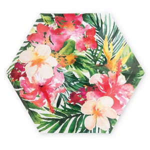 Tropical Floral Lunch Plates 8ct Tropical Baby Shower Tropical Bridal Shower Tropical Bachelorette Party Summer Luau Birthday Party image 1