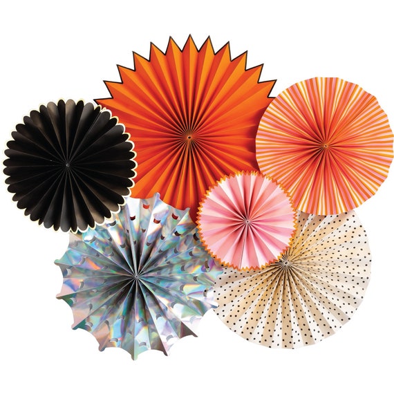 Happy Haunting Paper Fan Decorating Kit 6ct | Pink & Orange Halloween Decor | Ghoul Gang | Kid Halloween Boo Bash | Spooktacular Birthday Il_570xn