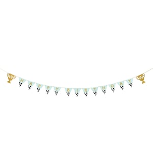 Racing Trophy Happy Birthday Pennant Banner 8ft | Checkered Flag | Race Car Birthday | Two Fast Birthday | Fast One Birthday | Racing Banner