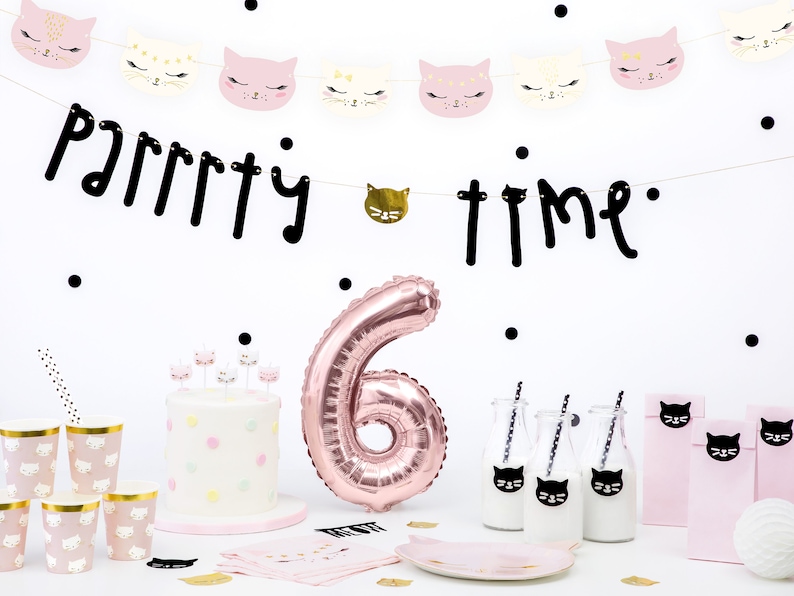 Kitty Cat Party Cups Pack of 6 Paper Cups Cat Party Decor Kitten Party Cups Cat Birthday Party Pink /& Gold Cat Party Cups