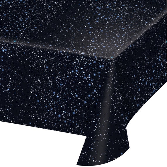 Outer Space Plastic Table Cover | Space First Birthday Party | To The Moon | Blast Off Birthday | Out of this World | Plastic Tablecloth Il_570xn