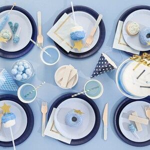 True Navy Blue Paper Lunch Plates 10ct Navy Tableware Bridal Shower Baby Shower Party Decorations Large Round Paper Plates image 3