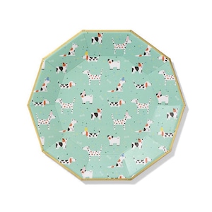 Dog Pawty Lunch Plates 10ct | Let's Pawty | First Birthday Party Ideas | Puppy Baby Shower | Adopt a Pet Party | Large Paper Plates