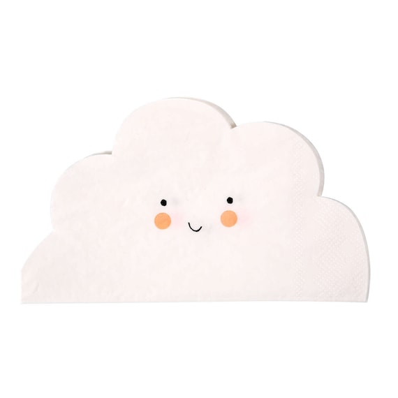 Small Cloud Napkins | Baby Shower Sprinkle | You Are My Sunshine | Cloud Shaped Napkins | Pack of 20 Meri Meri Napkins Il_570xn