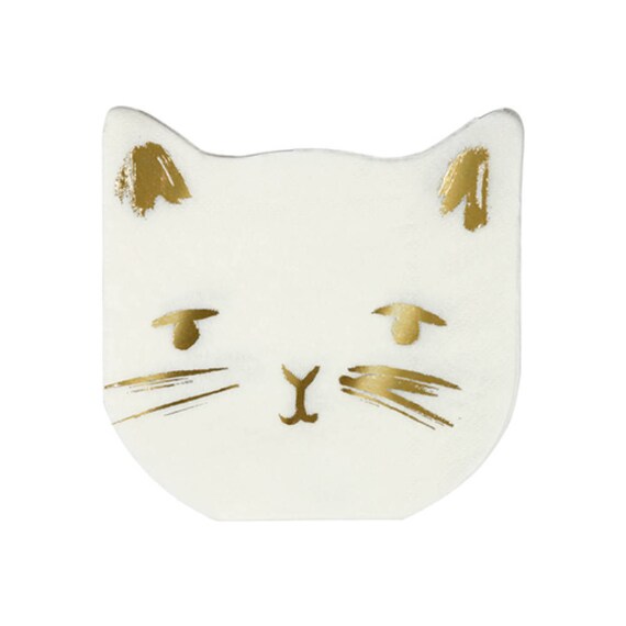 Napkins | Cat Napkins 5" | Cat Party | Cat Birthday | 16 Paper Napkins | Kitten Party | Meri Meri | Party Supplies | The Party Darling Il_570xn