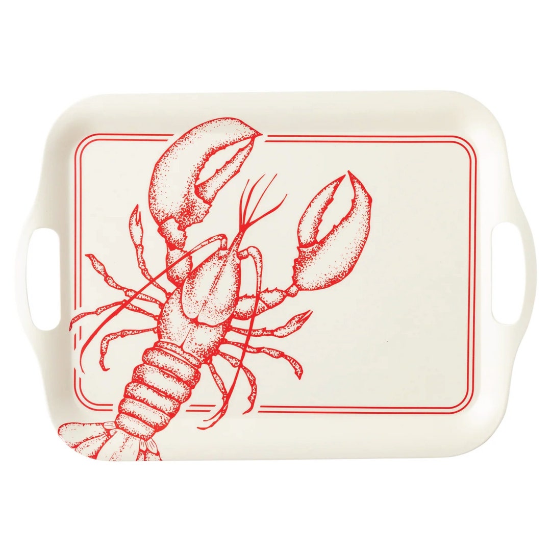 Lobster Bamboo Serving Tray Seafood Boil Crawfish Birthday Etsy