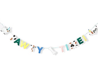 Pawty Time Dog Banner 8ft | Let's Pawty | First Birthday Party Ideas | Puppy Baby Shower | Adopt a Pet Party Decor | Dog Birthday Garland