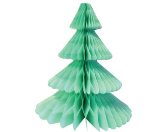 Mint Green Christmas Tree Honeycomb Paper Centerpiece 12in | Christmas Centerpiece | Christmas Mantle Decor | Winter Wonderland