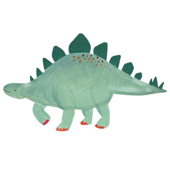 Dinosaur Stegosaurus Platters | Jurassic World | Dinosaur Party Decor | Dino Baby Shower | Three Rex Birthday | 4 Meri Meri Paper Platters Il_570xn