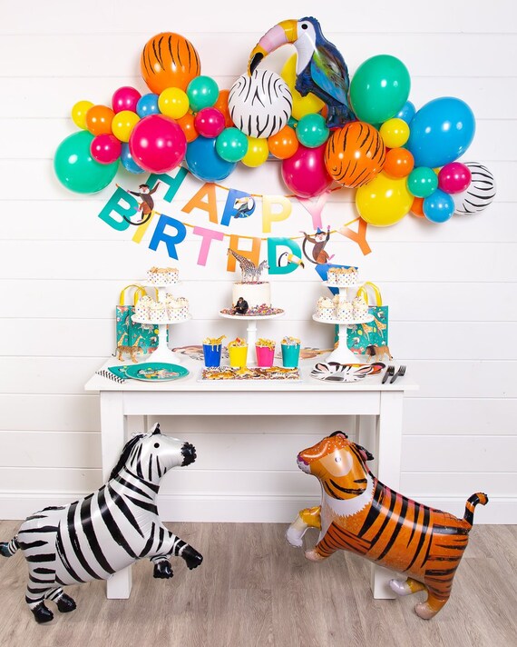 Party Animals Party Kit for 8 | Safari Party Decorations | Boys Birthday Party | Jungle Party Decor | Wild One | Two Wild | Baby Shower Il_570xn
