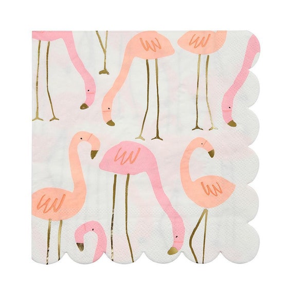 Flamingo Lunch Napkins | Tropical Baby Shower | Flamingo Party Decor | Summer Pool Party | Bride and Flock | Pack of 16 Lunch Napkins Il_570xn