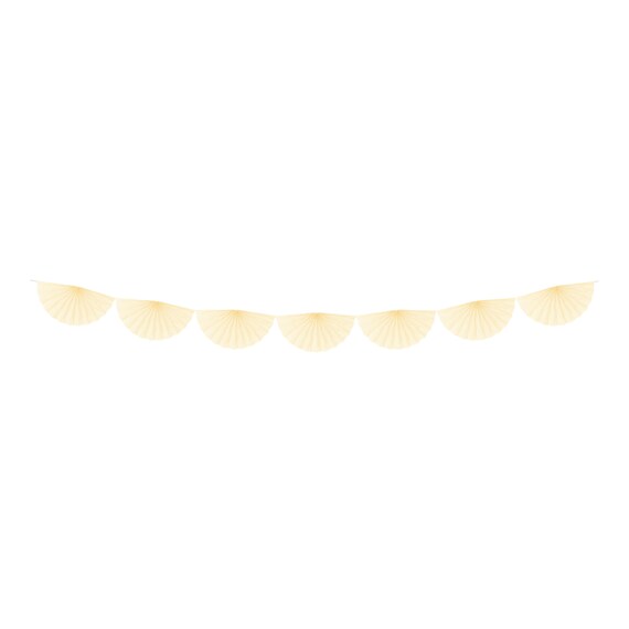 Cream Tissue Fan Bunting Garland 10ft | First Birthday Party Decor | Bridal Shower Photo Backdrop | Baby Shower Banner | Wedding Decor Il_570xn