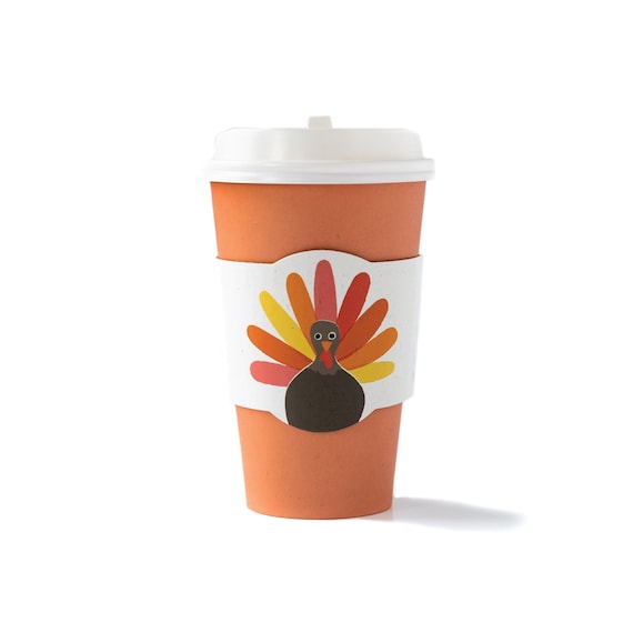 Orange Thanksgiving Turkey Disposable Coffee Cups 8ct | Fall Coffee Bar Decor | Thanksgiving Party Favor | Teacher Gift | Hot Chocolate Bar Il_570xn