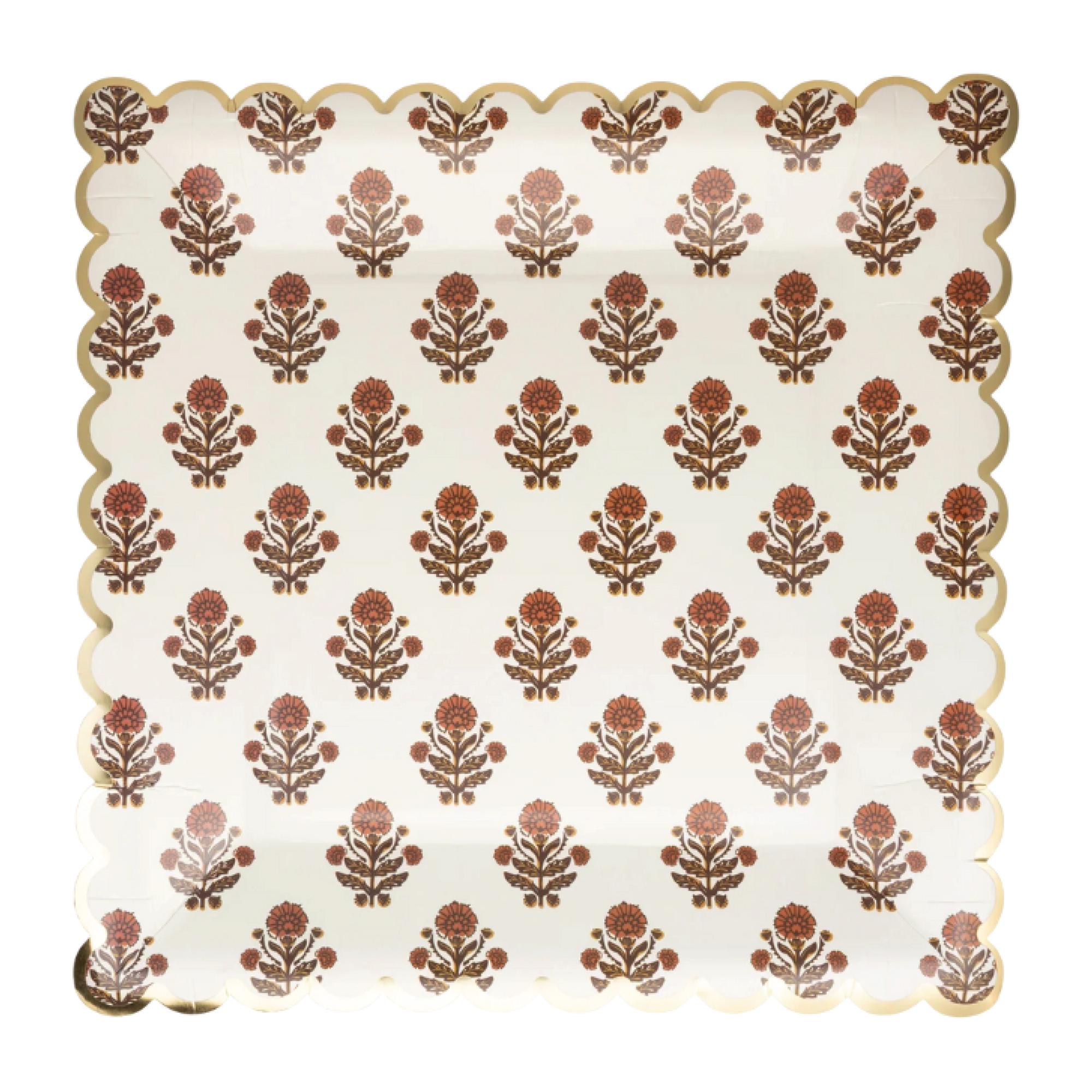 Thanksgiving Pumpkin Dessert Plates - 7 Inch Round Paper Plates, 8 Count