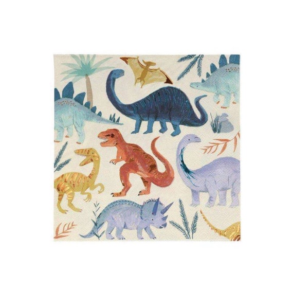 Dinosaur Kingdom Lunch Napkins | Jurassic World | Dinosaur Birthday | Dino Baby Shower | Three Rex Party Decor | 16 Meri Meri Paper Napkins Il_570xn