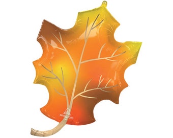 Autumn Leaf Foil Balloon 34in – Thanksgiving Party & Fall Celebration Decor