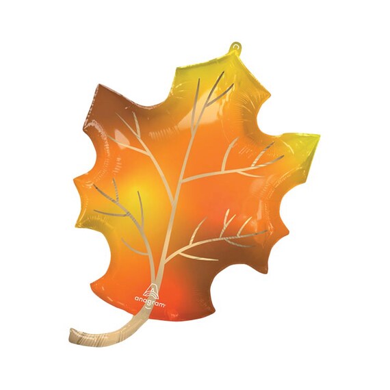 Autumn Leaf Foil Balloon 34" | Thanksgiving Balloon | Fall in Love | Friendsgiving | Woodland Baby Shower | Fall Birthday | Fall Balloon Il_570xn