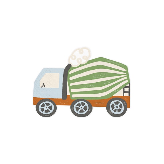 Construction Truck Dessert Napkins (20ct) – Boys Birthday or Dump Truck Party Decor