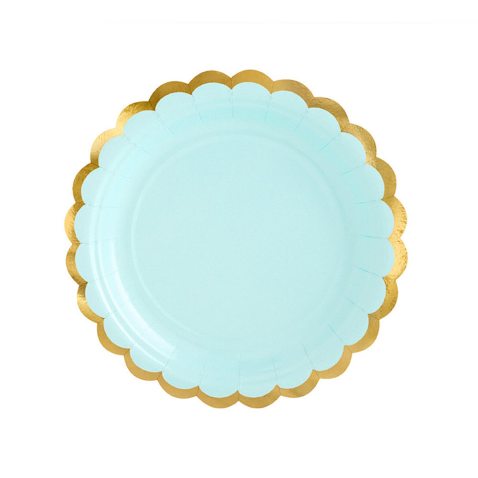 Mint Green Plates With Gold Scallop Trim 6ct Baby Shower Etsy